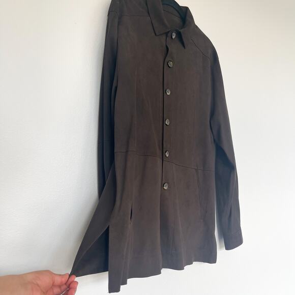 Men's Jose Luis Brown Leather Button Down Shirt NWT size 40 R - Picture 9 of 10